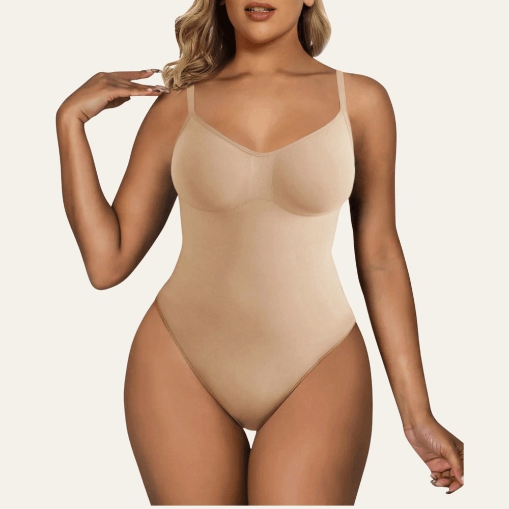 ShaperX Women Sculpting Bodysuit Seamless Shapewear Beige Size L/XL 5213